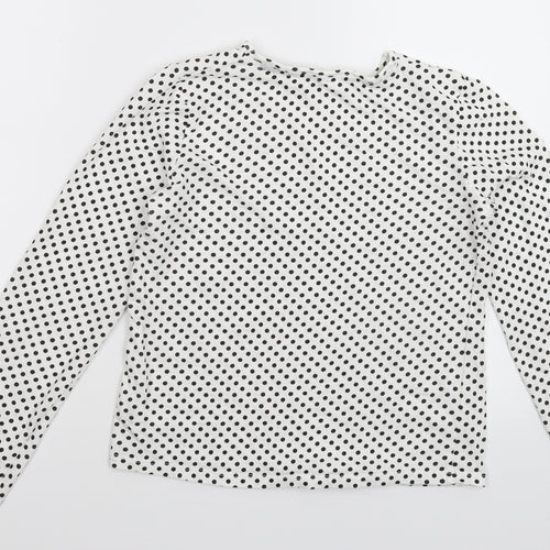 H&M Girls White Polka Dot  Basic T-Shirt Size 13-14 Years