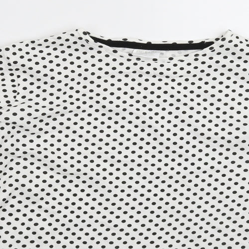 H&M Girls White Polka Dot  Basic T-Shirt Size 13-14 Years