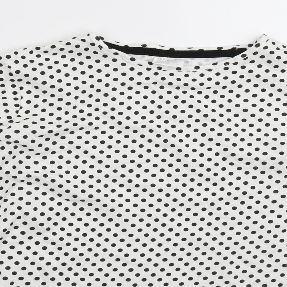 H&M Girls White Polka Dot  Basic T-Shirt Size 13-14 Years