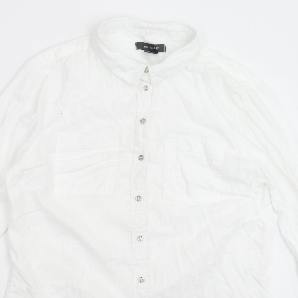 Primark Womens White   Shirt Dress  Size 14