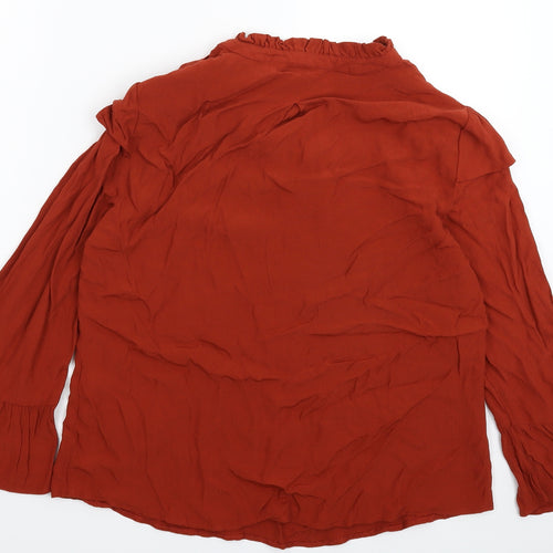 TU Womens Brown   Basic Button-Up Size 14