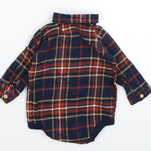 Matalan Baby Multicoloured Check  Babygrow One-Piece Size 6-9 Months