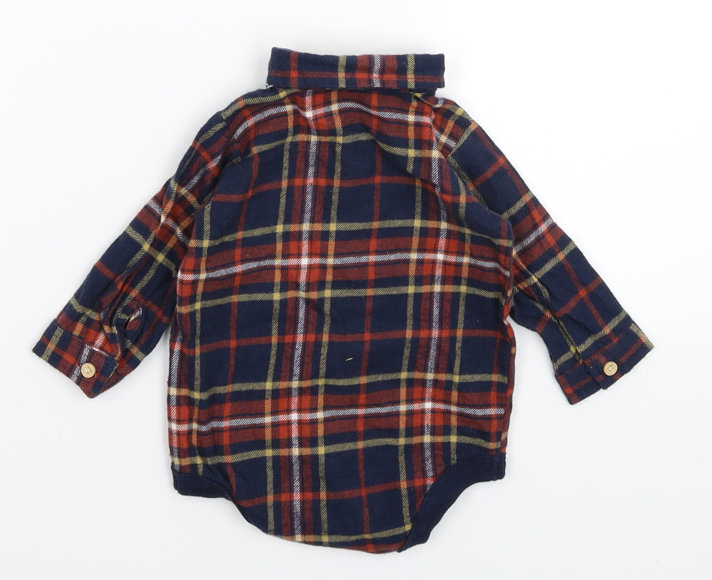 Matalan Baby Multicoloured Check  Babygrow One-Piece Size 6-9 Months