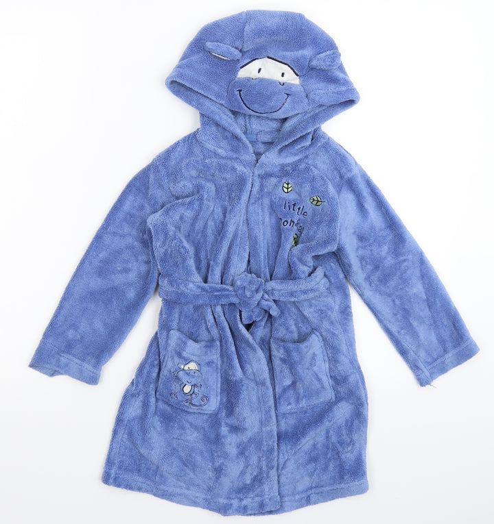 Matalan Girls Blue Fleece Kimono Robe Size 2-3 Years