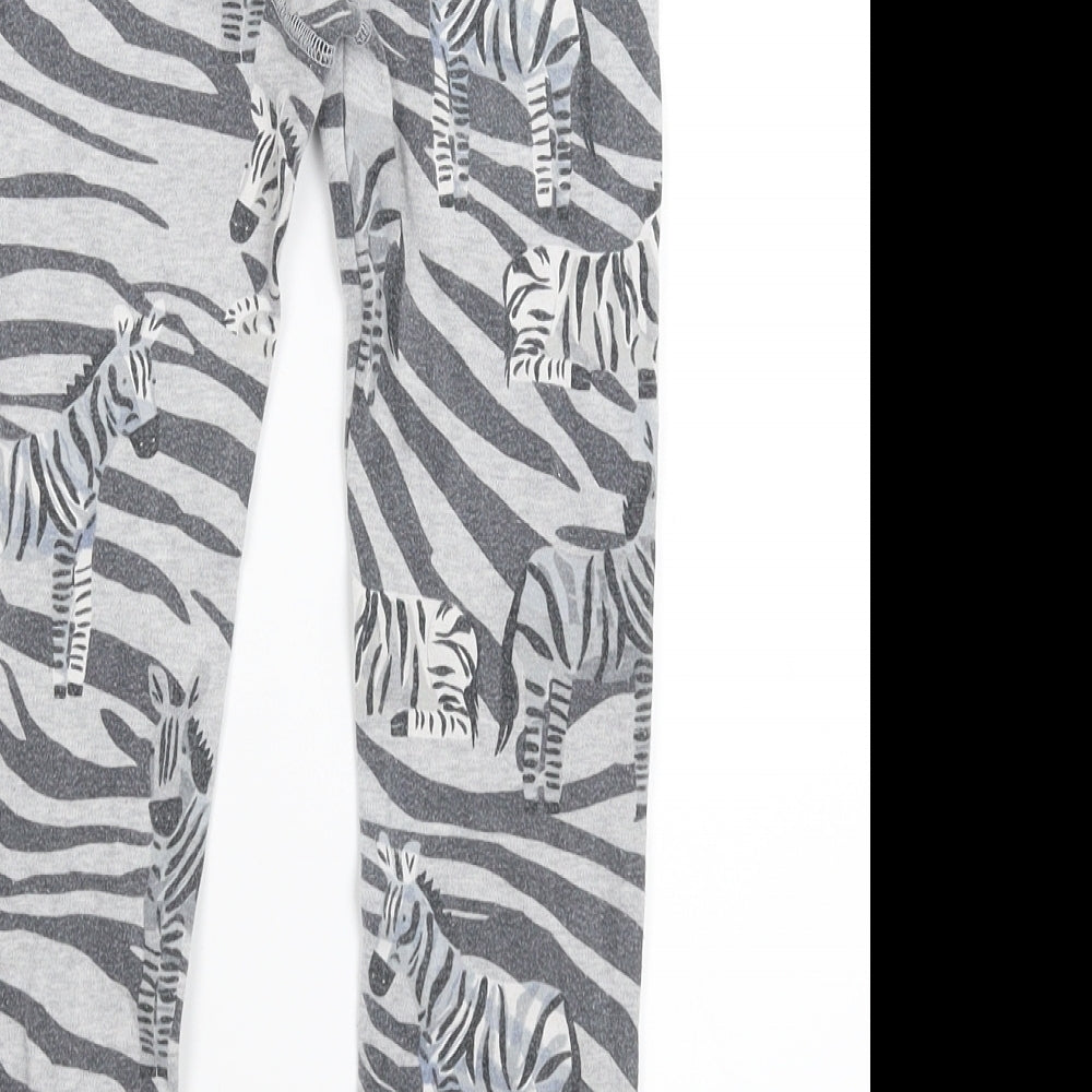 NEXT Girls Grey Animal Print  Jogger Trousers Size 6-7 Years