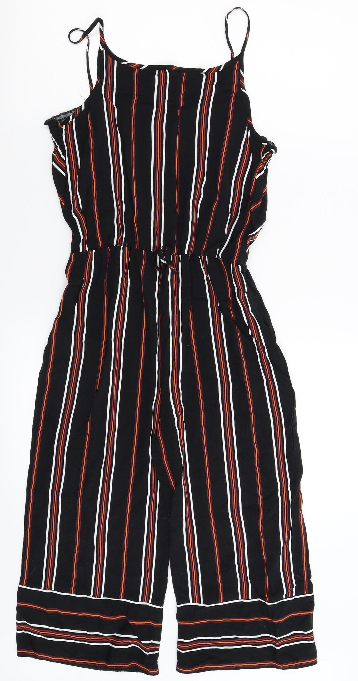 Primark Girls Black Striped  Jumpsuit One-Piece Size 12-13 Years