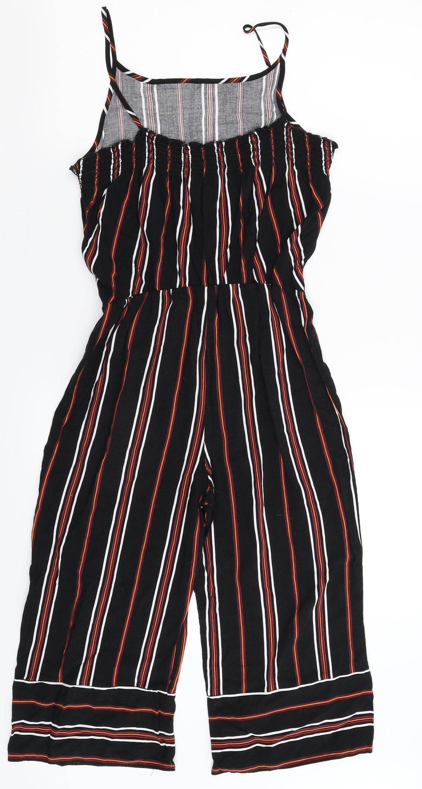Primark Girls Black Striped  Jumpsuit One-Piece Size 12-13 Years
