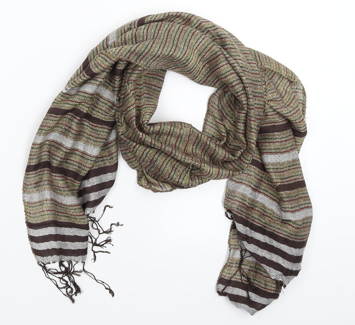 Matalan Womens Gold Striped Knit  Scarf