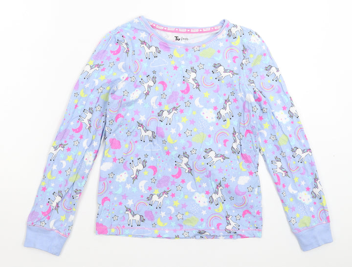 TU Boys Blue Solid Pyjama Top Size 10-11 Years