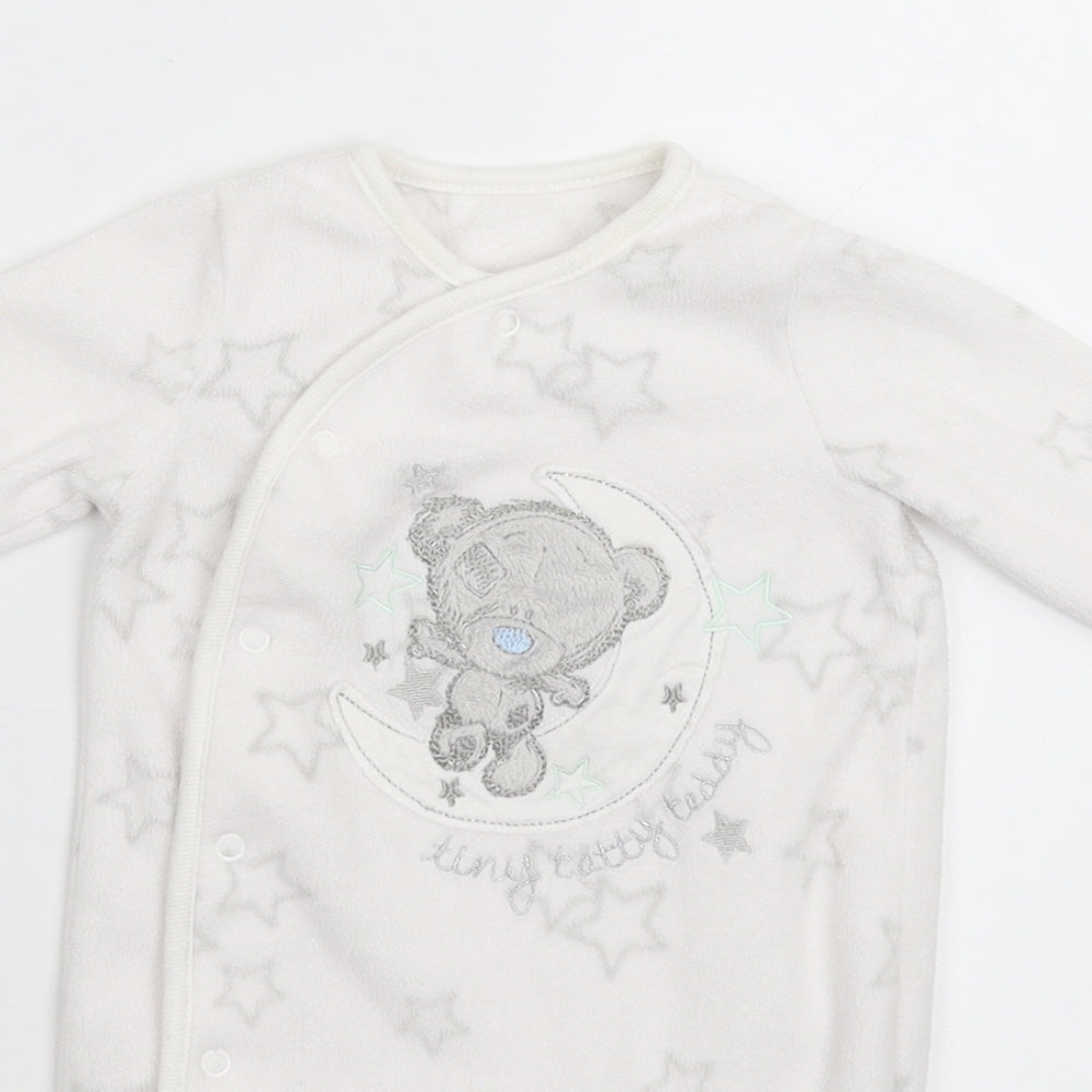 George Baby White Geometric  Babygrow One-Piece Size Newborn