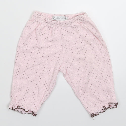 Puddles n Bubbles Girls Pink Spotted  Sweatpants Trousers Size 6-9 Months