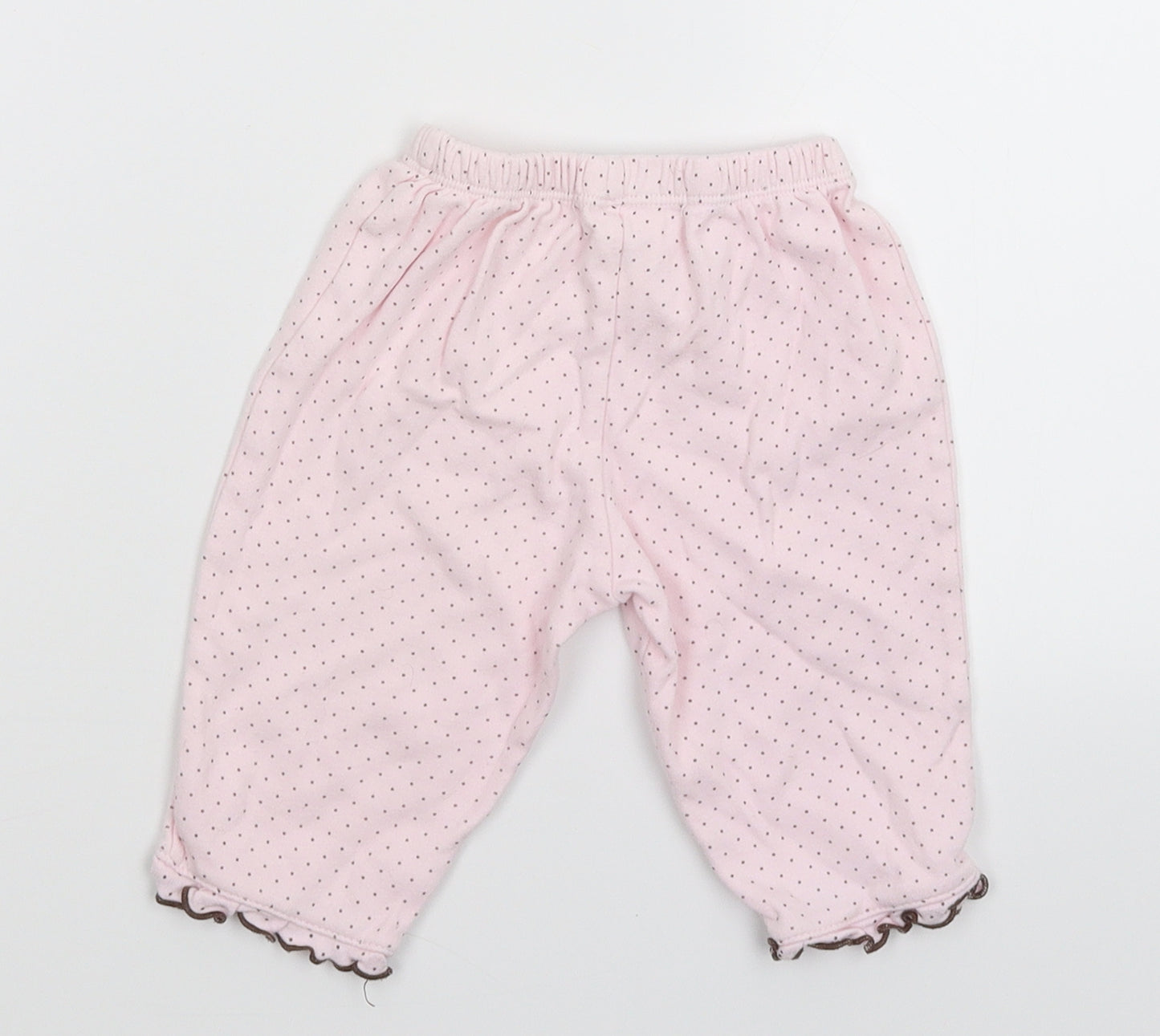 Puddles n Bubbles Girls Pink Spotted  Sweatpants Trousers Size 6-9 Months