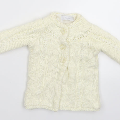 Earlydays Baby White  Knit Jacket Coatigan Size 6-9 Months