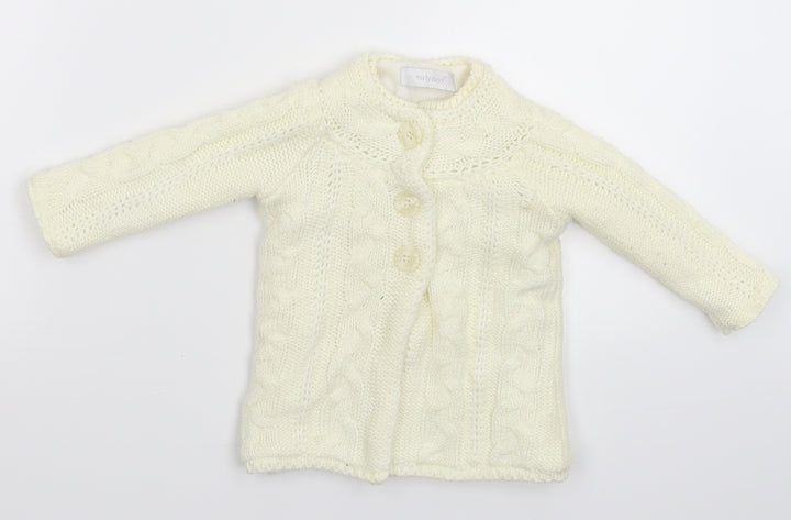 Earlydays Baby White Knit Jacket Coatigan Size 6-9 Months