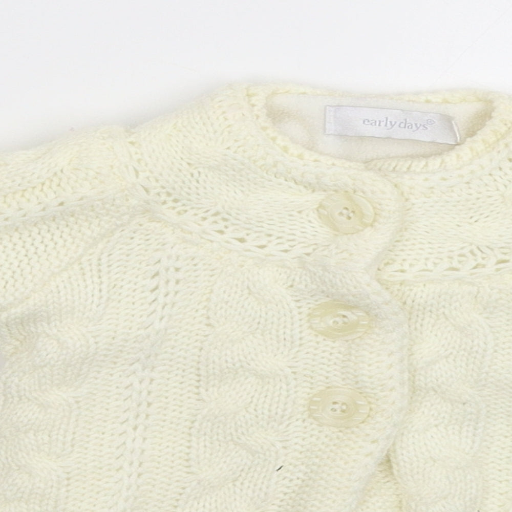 Earlydays Baby White  Knit Jacket Coatigan Size 6-9 Months