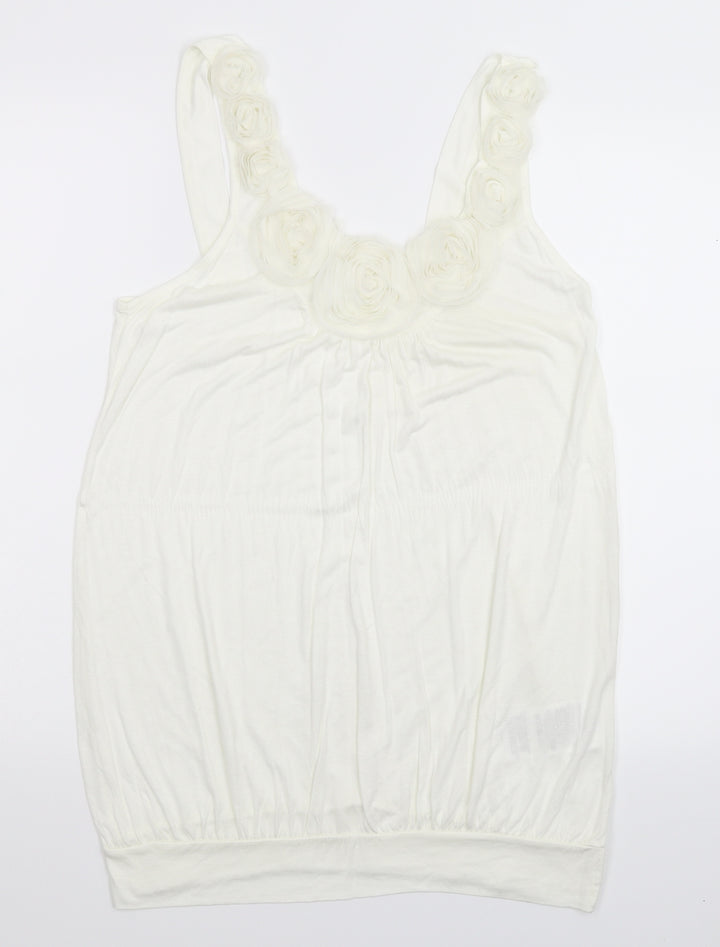 Fishbone Womens White Basic Tank Size XL