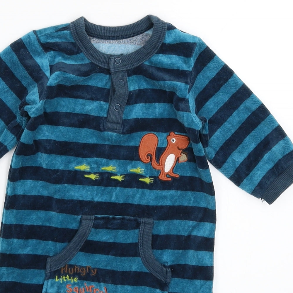 Matalan Baby Blue Striped  Babygrow One-Piece Size 3-6 Months