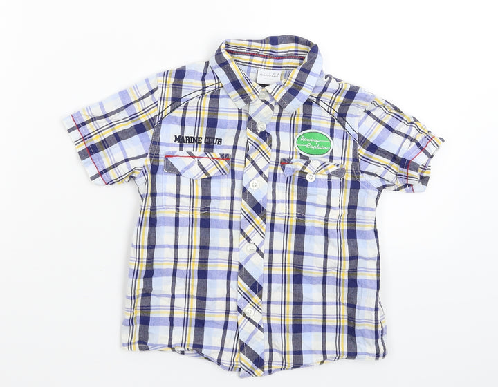 Mini Club Boys Multicoloured Check Basic Button-Up Size 2-3 Years