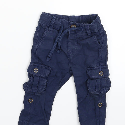 Marks and Spencer Baby Blue   Cargo Trousers Size 6-9 Months