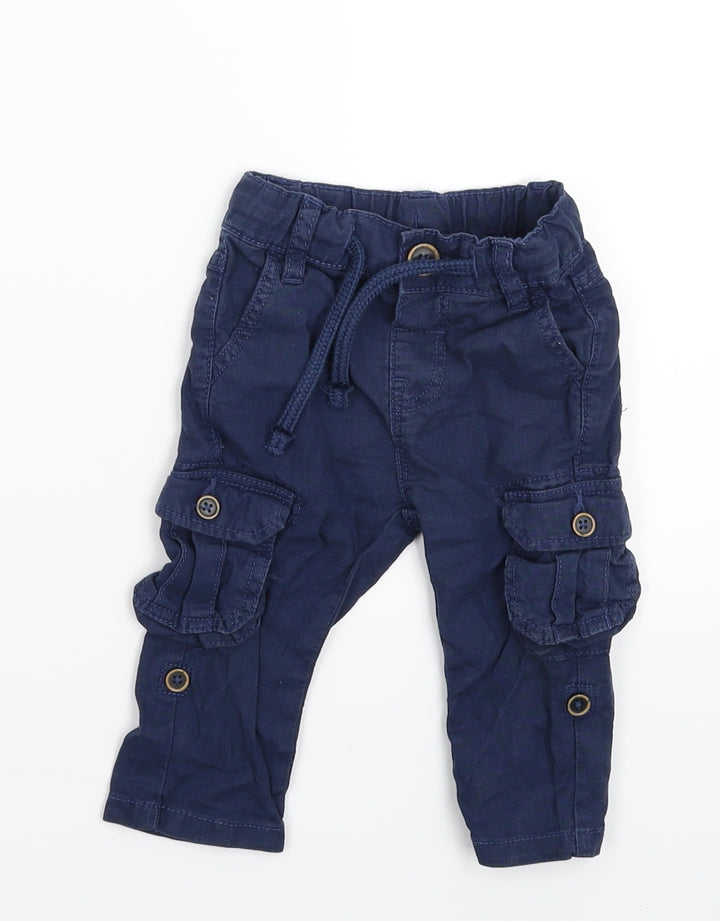 Marks and Spencer Baby Blue Cargo Trousers Size 6-9 Months
