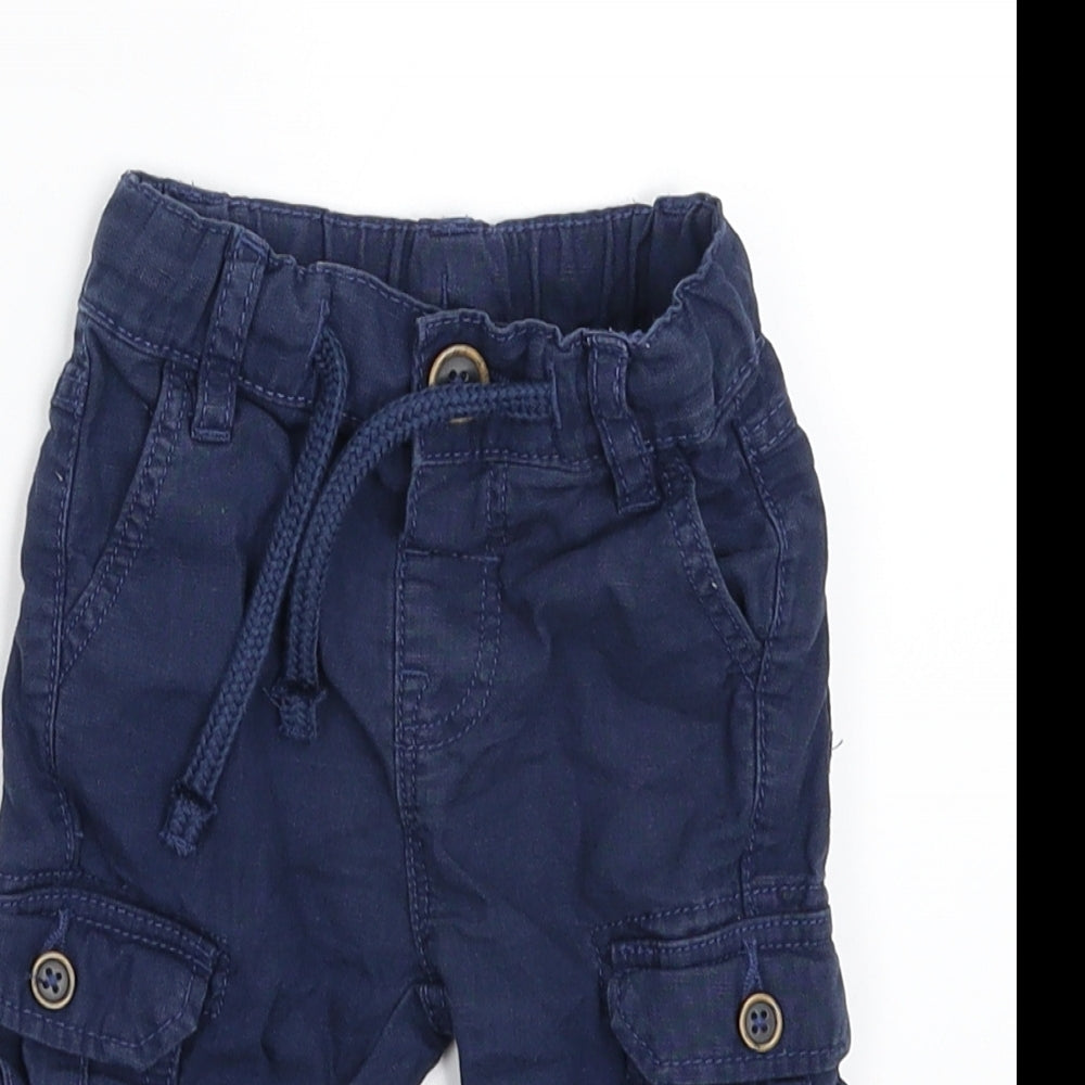 Marks and Spencer Baby Blue   Cargo Trousers Size 6-9 Months