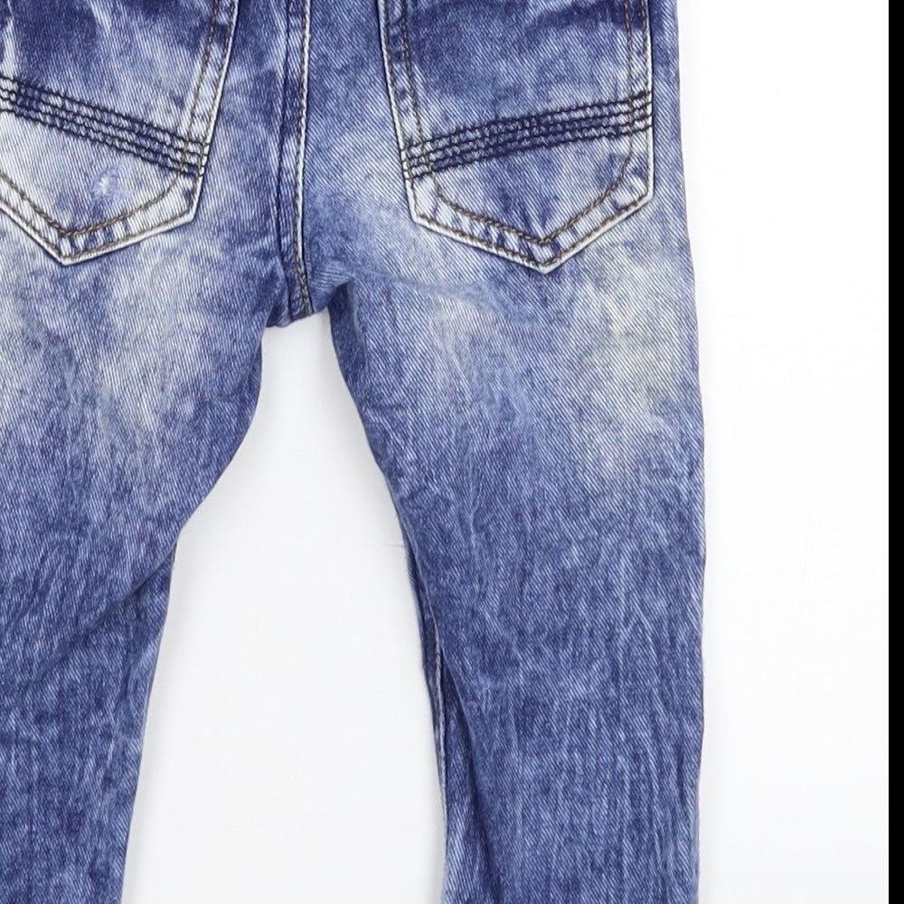 NEXT Baby Blue  Denim Capri Jeans Size 12-18 Months  - Distressed