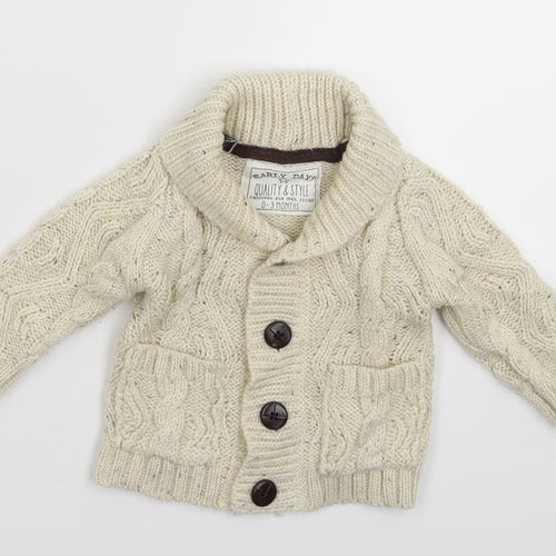 Earlydays Baby White  Knit Cardigan Jumper Size 0-3 Months