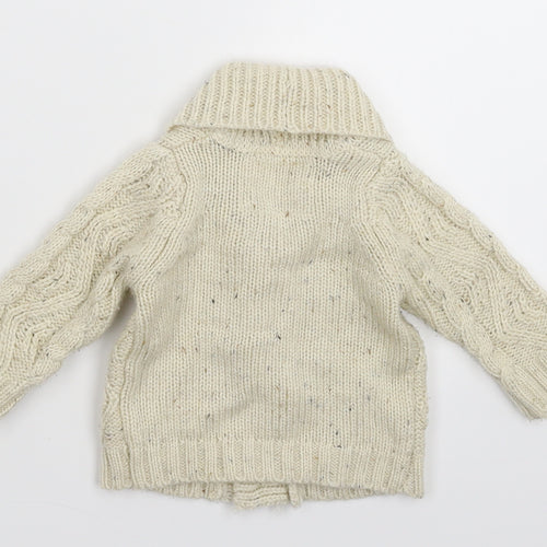 Earlydays Baby White  Knit Cardigan Jumper Size 0-3 Months