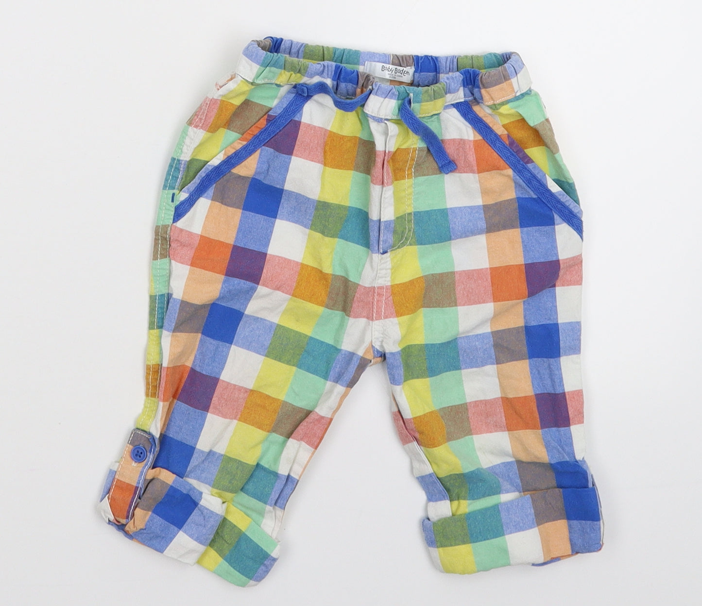 Baby Boden Boys Multicoloured Check  Capri Trousers Size 2-3 Years