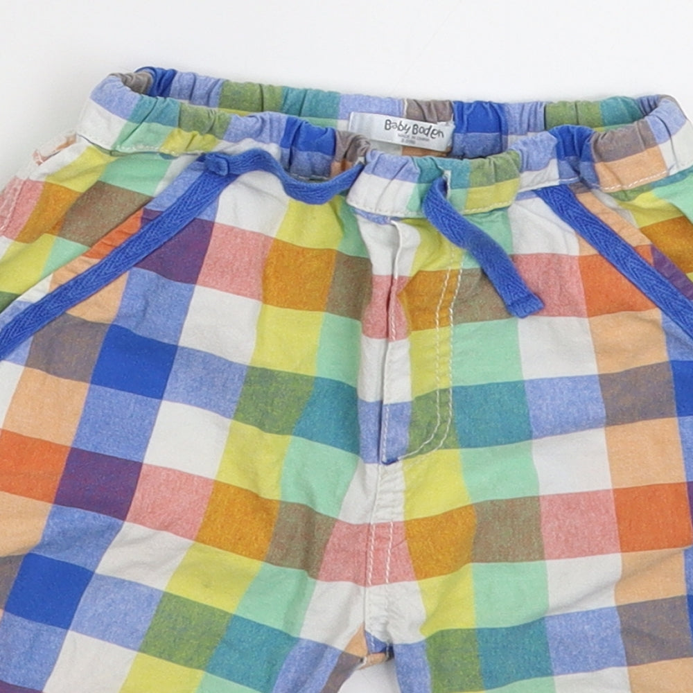 Baby Boden Boys Multicoloured Check  Capri Trousers Size 2-3 Years