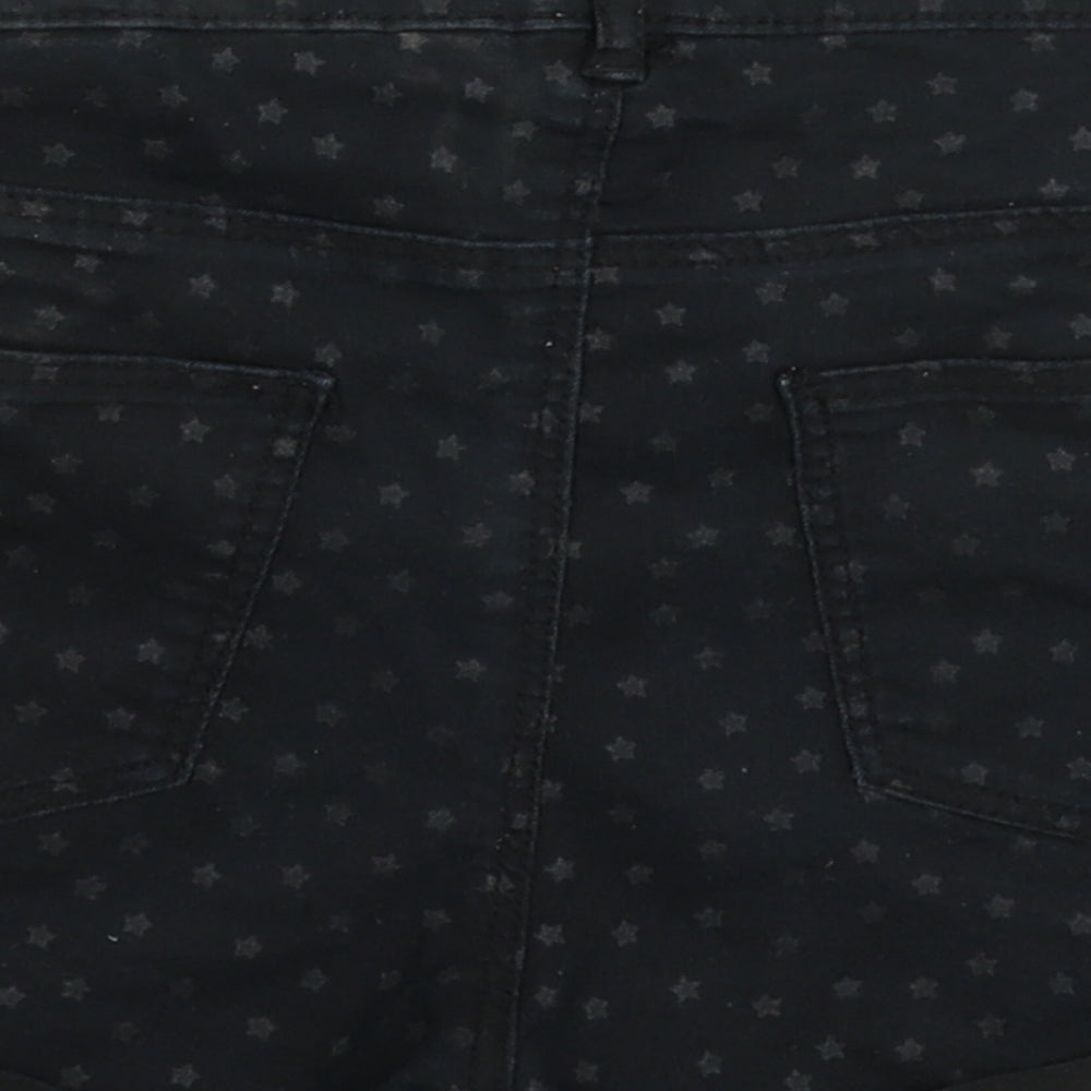 H&M Girls Black  Denim Hot Pants Shorts Size 14 Years