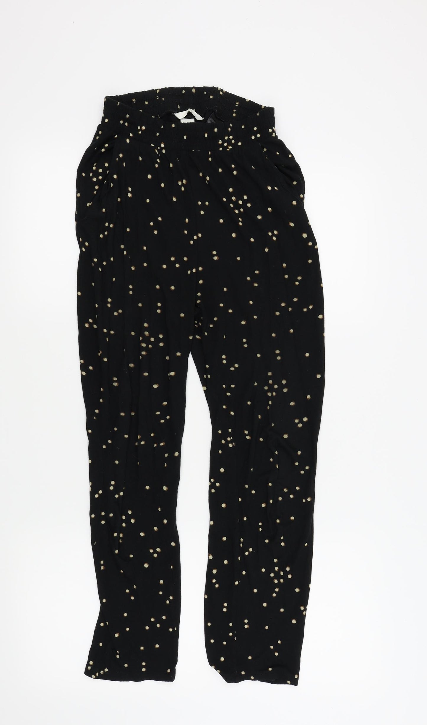 H&M Womens Black Polka Dot  Trousers  Size XS L23 in