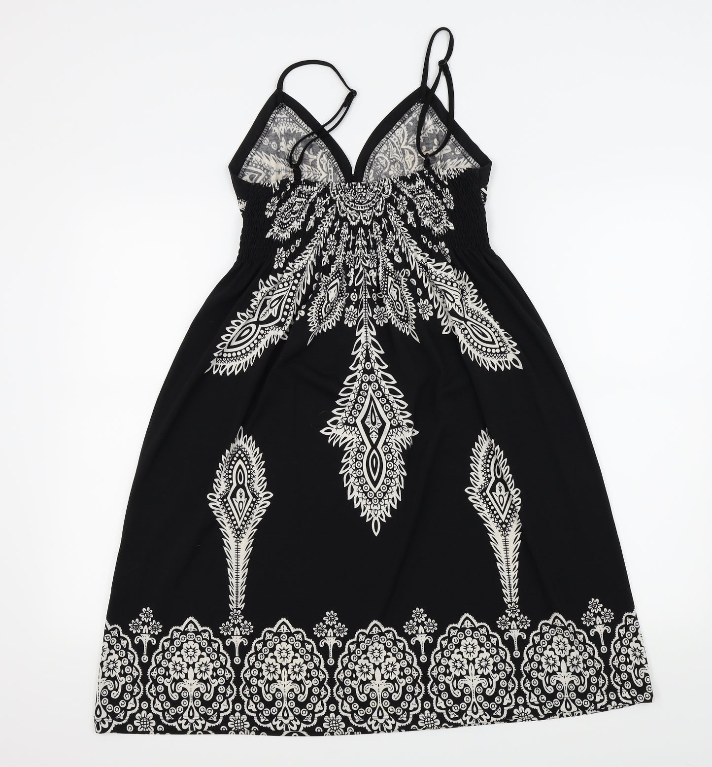 Stella Womens Black Geometric  A-Line  Size L