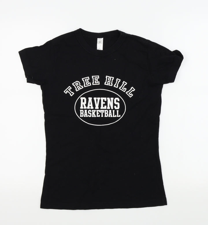 B&C Womens Black Colourblock Basic T-Shirt Size S