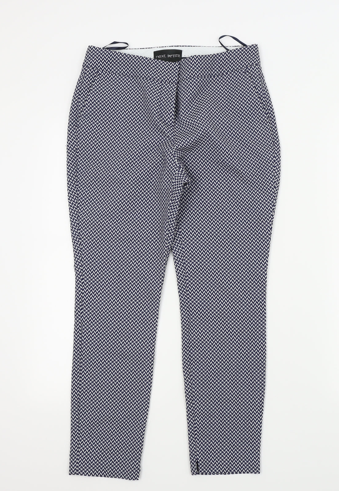 next petite Womens Blue Geometric  Trousers  Size 8 L24 in