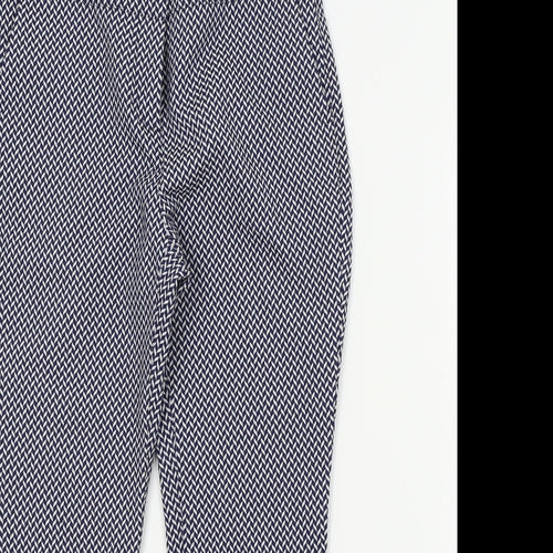 next petite Womens Blue Geometric  Trousers  Size 8 L24 in