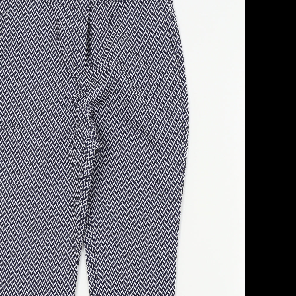 next petite Womens Blue Geometric  Trousers  Size 8 L24 in