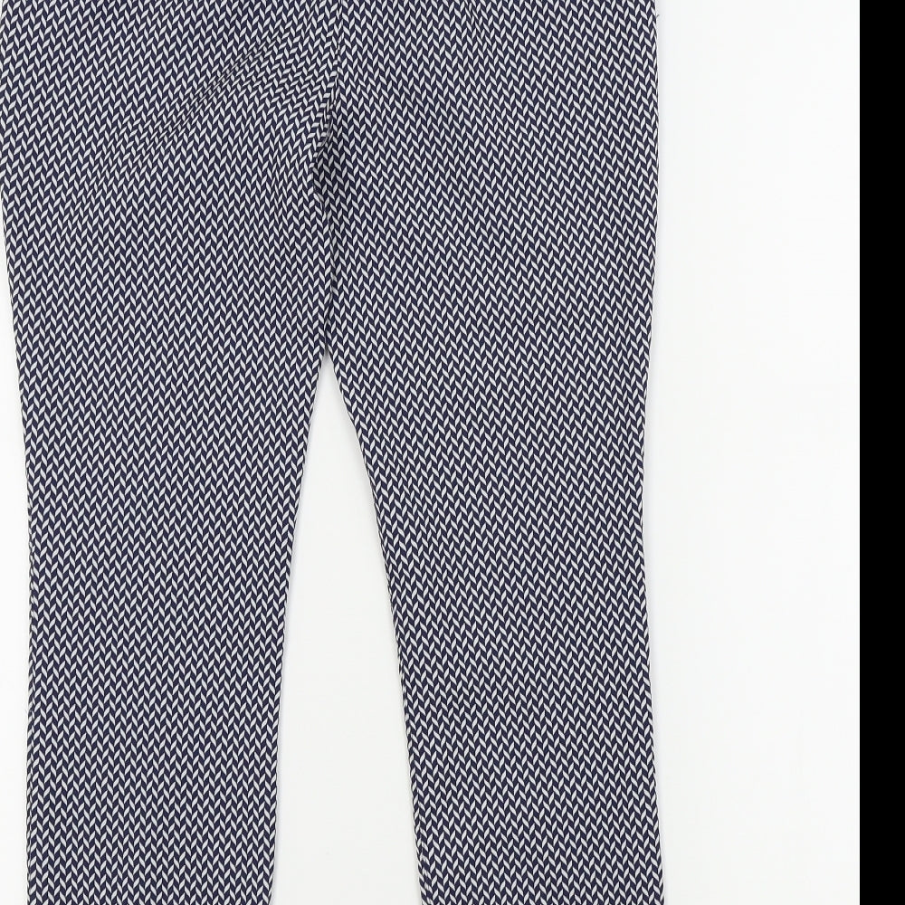 next petite Womens Blue Geometric  Trousers  Size 8 L24 in
