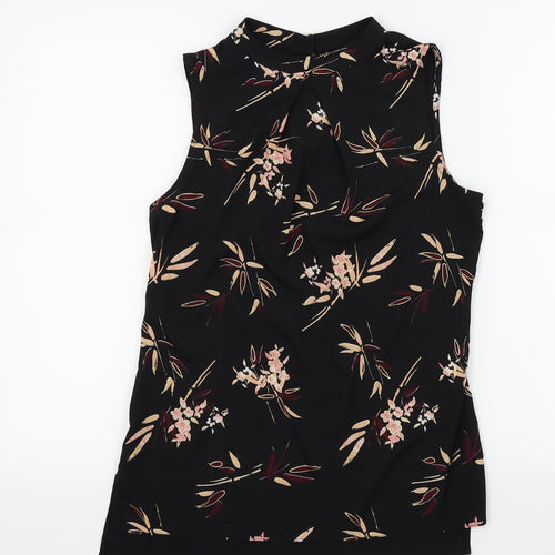 F&F Womens Black Floral  Basic Blouse Size 6