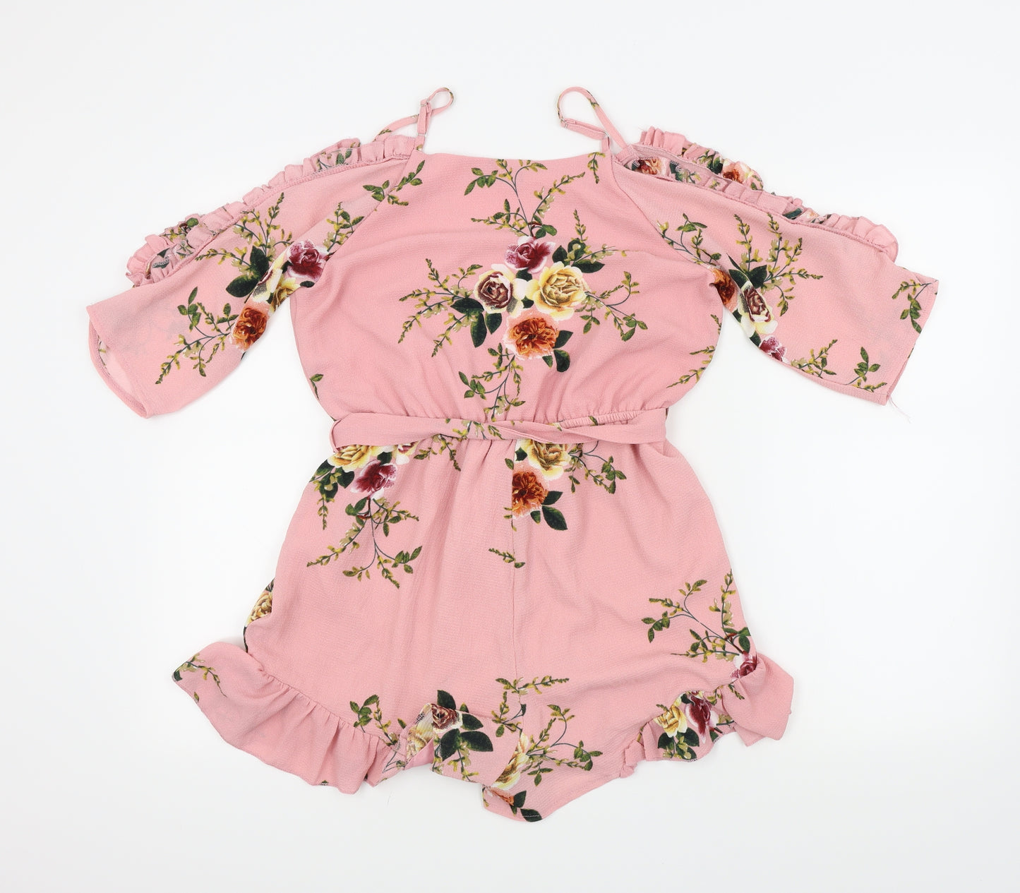 Quiz Womens Pink Floral  Skirt/ Skort Set One-Piece Size 10  - Frill Detail