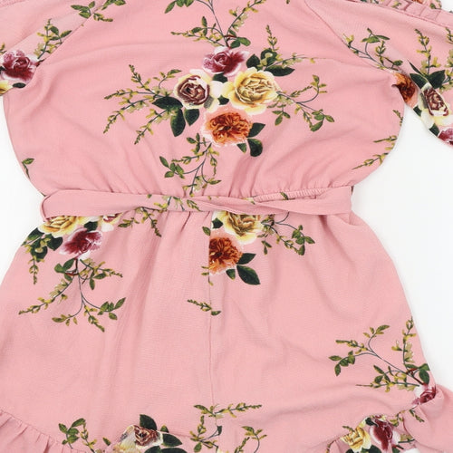 Quiz Womens Pink Floral  Skirt/ Skort Set One-Piece Size 10  - Frill Detail