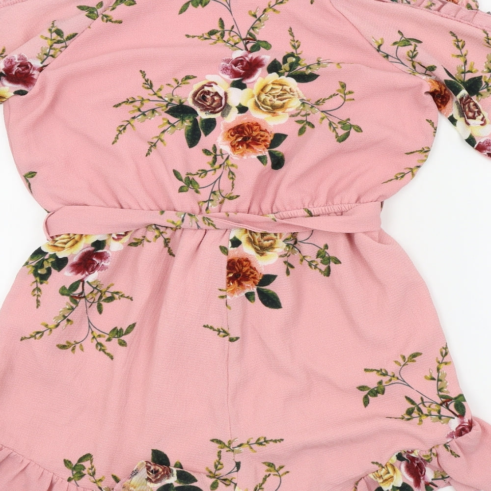 Quiz Womens Pink Floral  Skirt/ Skort Set One-Piece Size 10  - Frill Detail