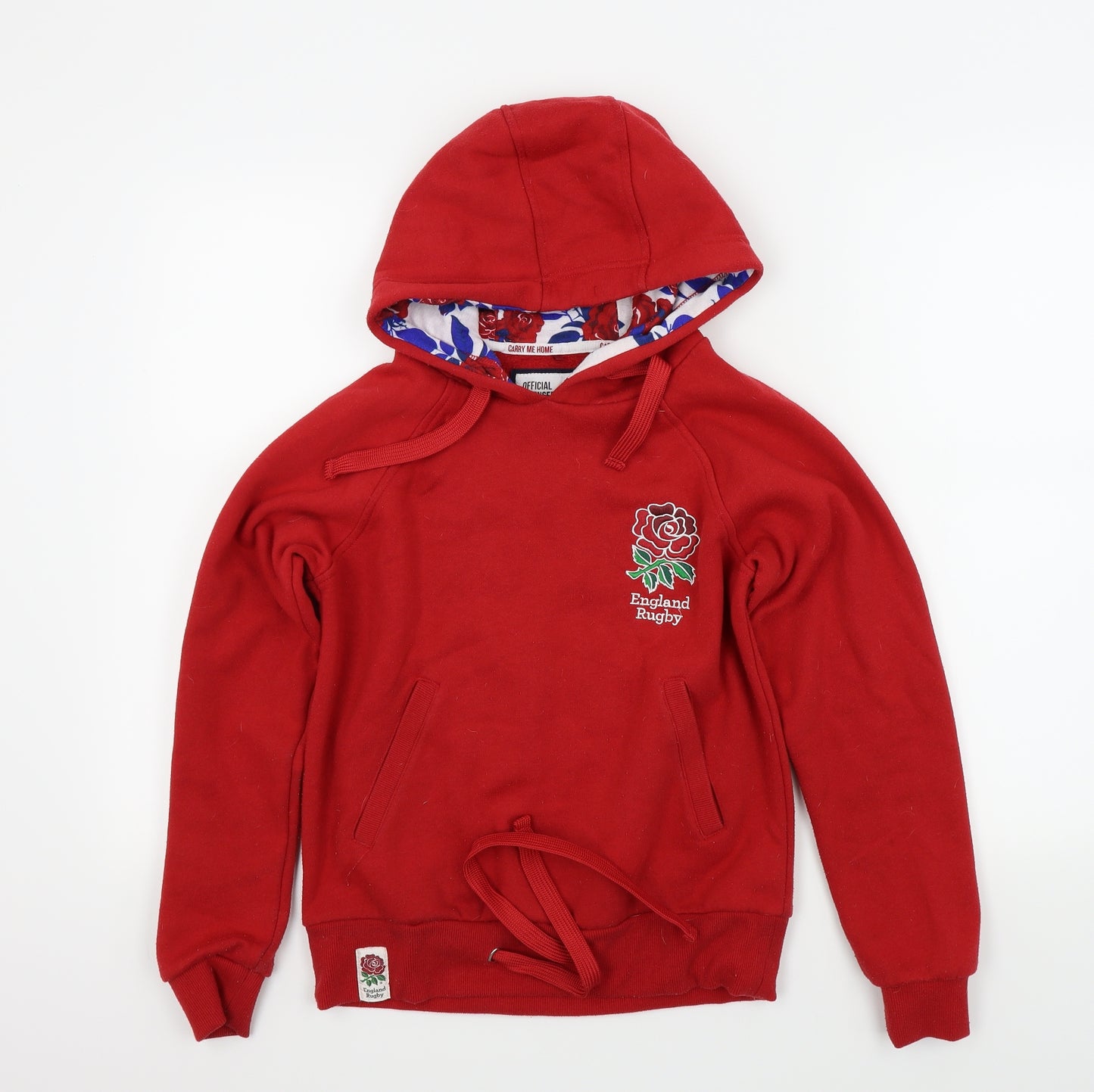 England Girls Red   Pullover Hoodie Size 8 Years  - england rugby