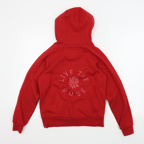 England Girls Red   Pullover Hoodie Size 8 Years  - england rugby