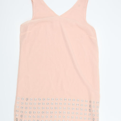 Preworn Womens Pink Houndstooth  A-Line  Size 16