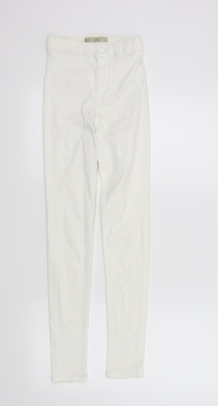Topshop Womens White Skinny Jeans Size 26 L29 in