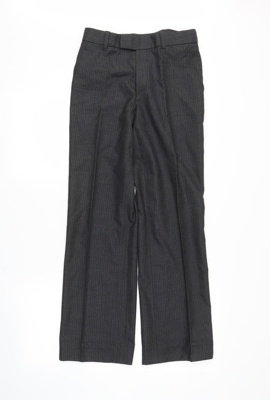 Front view of Preworn women’s grey trousers, size UK 26, in, 27-inch leg