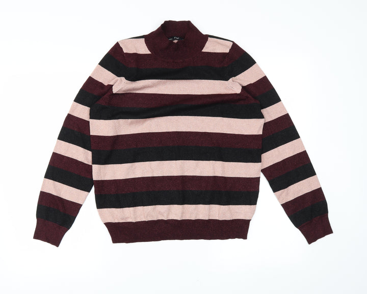 F&F Womens Red Striped  Pullover Jumper Size 14