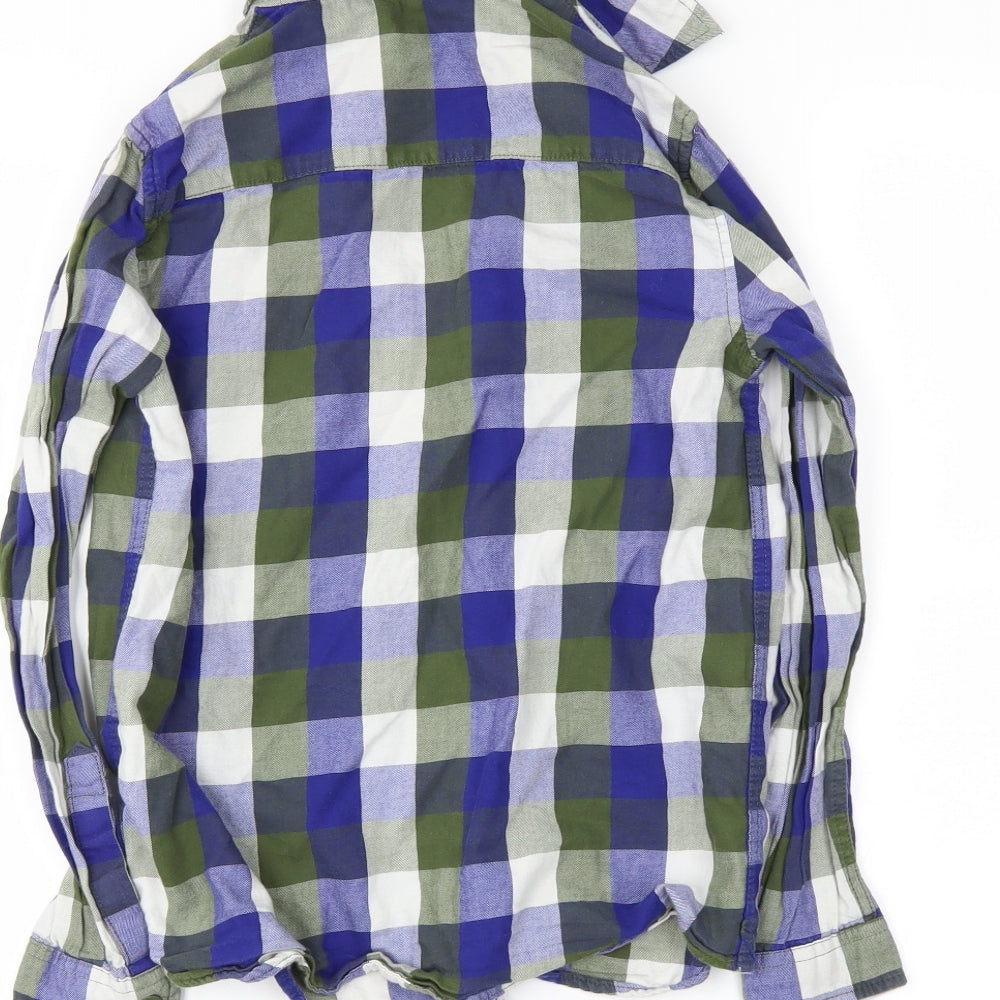 F&F Boys Blue Gingham  Basic Button-Up Size 9-10 Years