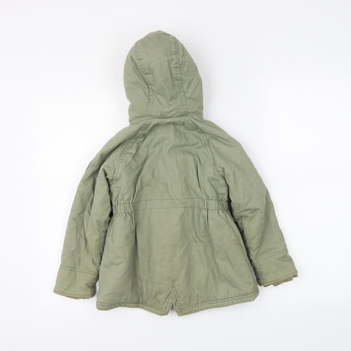 George Girls Green   Parka Coat Size 4-5 Years